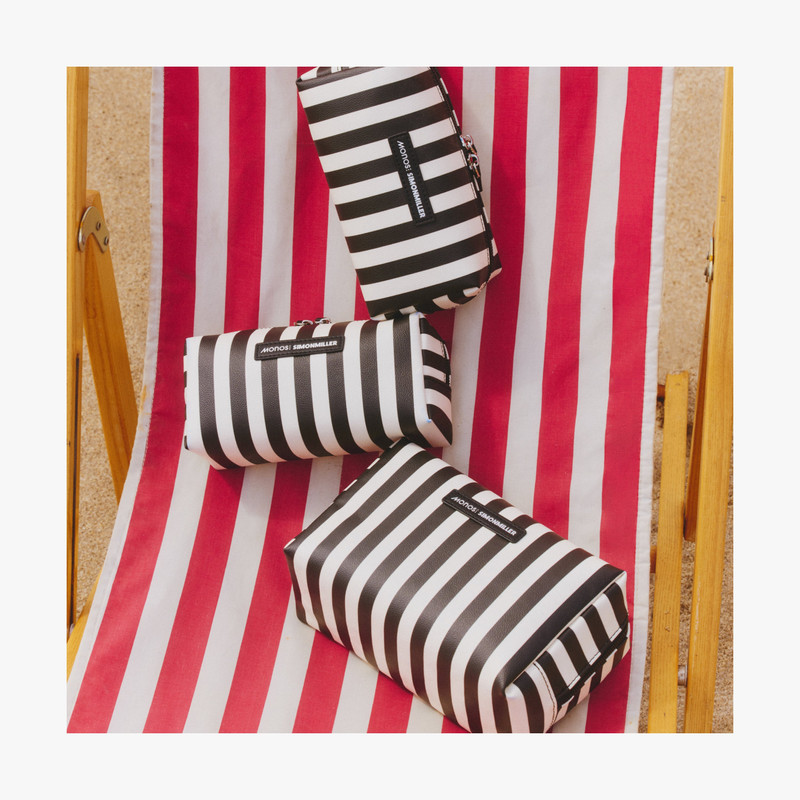 Large Metro Toiletry Case In Black Stripe 8