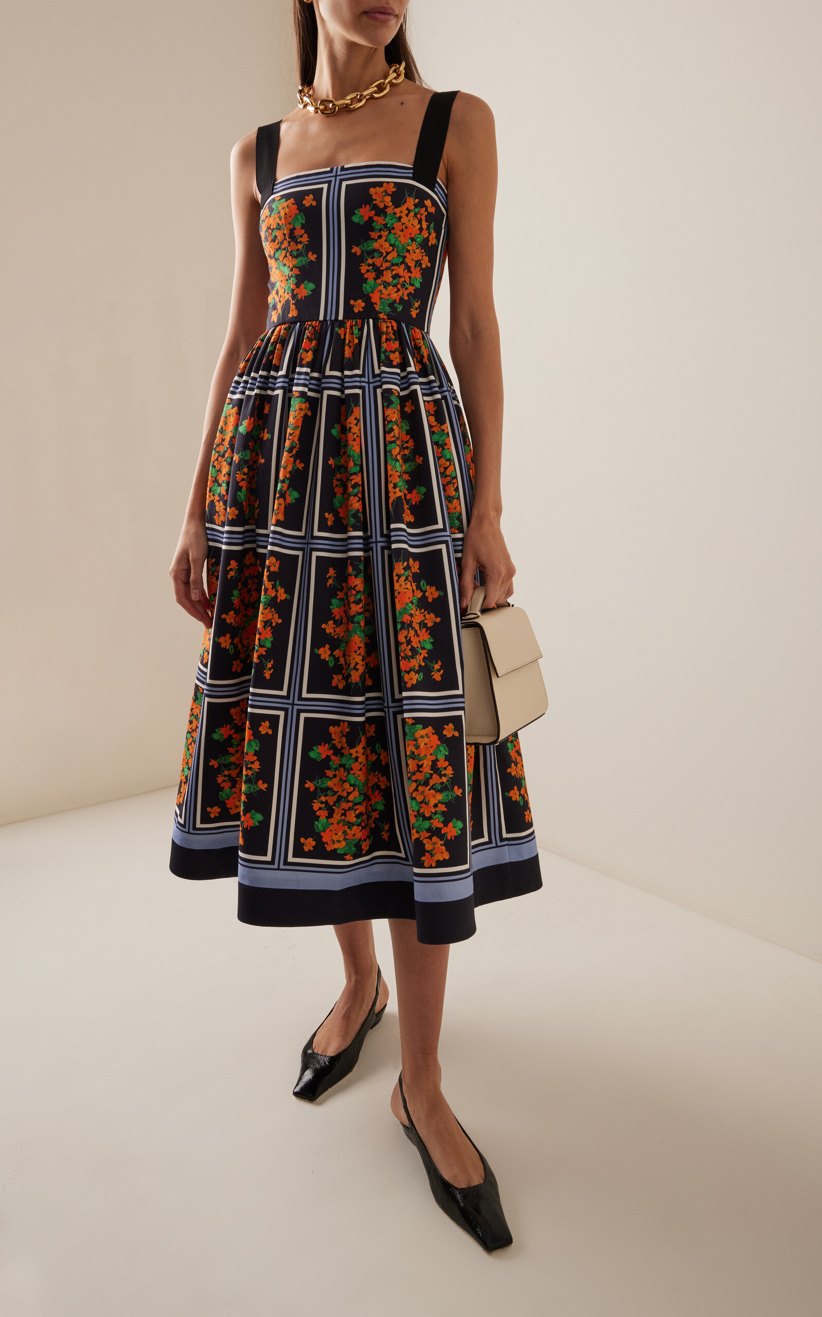 Cotton Faille Midi Dress multi - 2