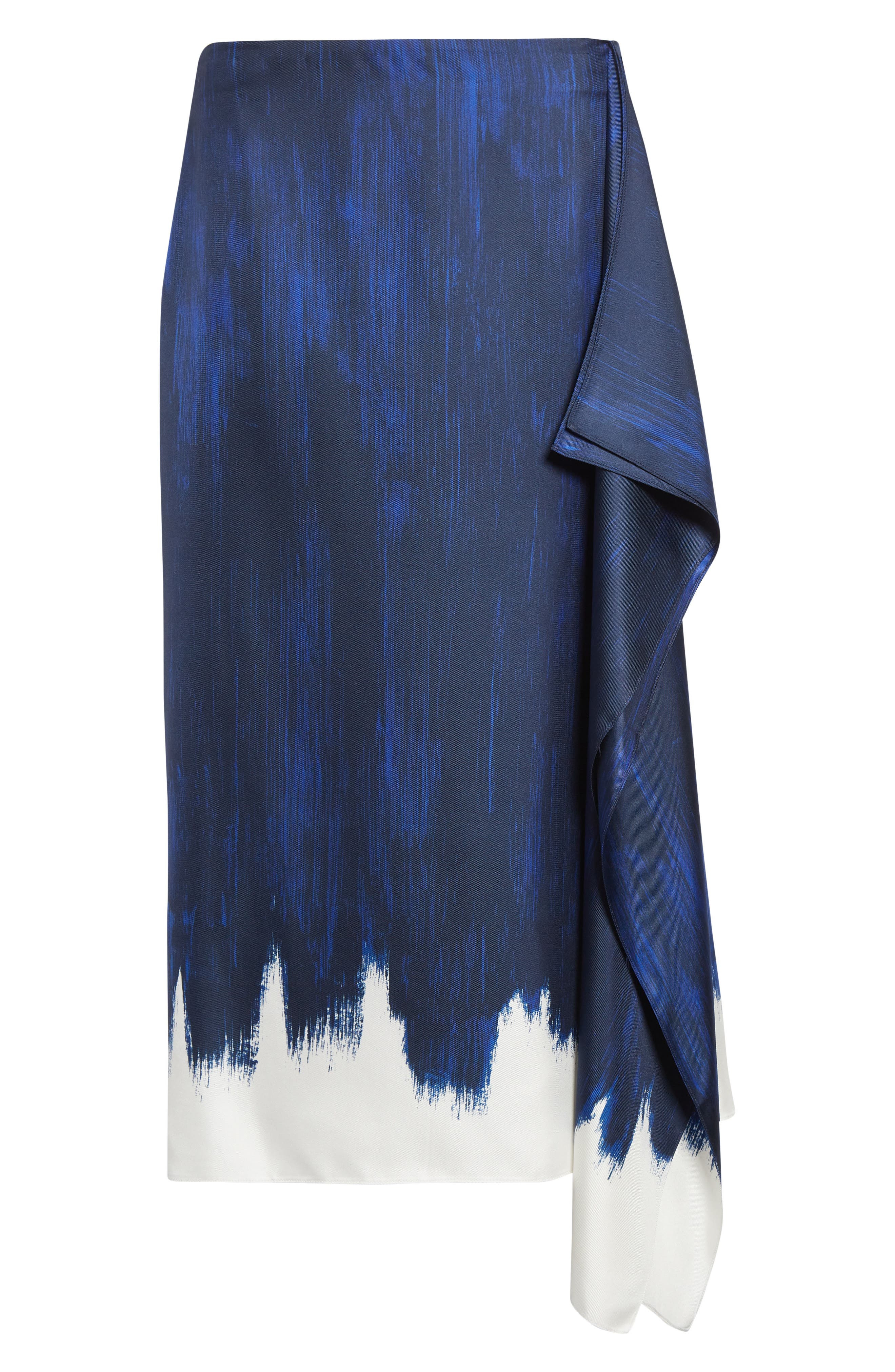 Proenza Schouler Amery Double Print Silk Twill Midi Skirt in Cobalt Multi at Nordstrom - 5