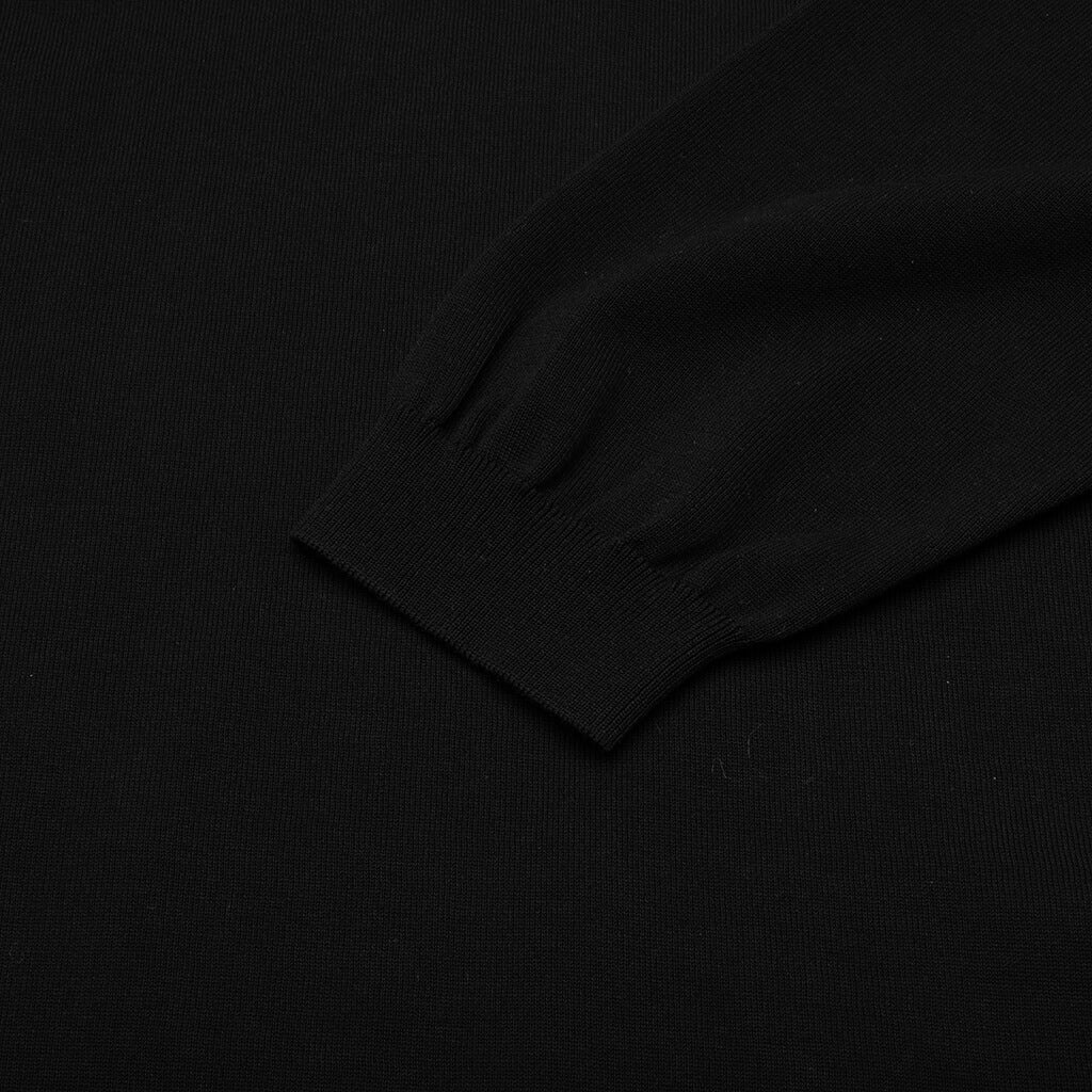 CREWNECK KNITTED SWEATER - BLACK - 4