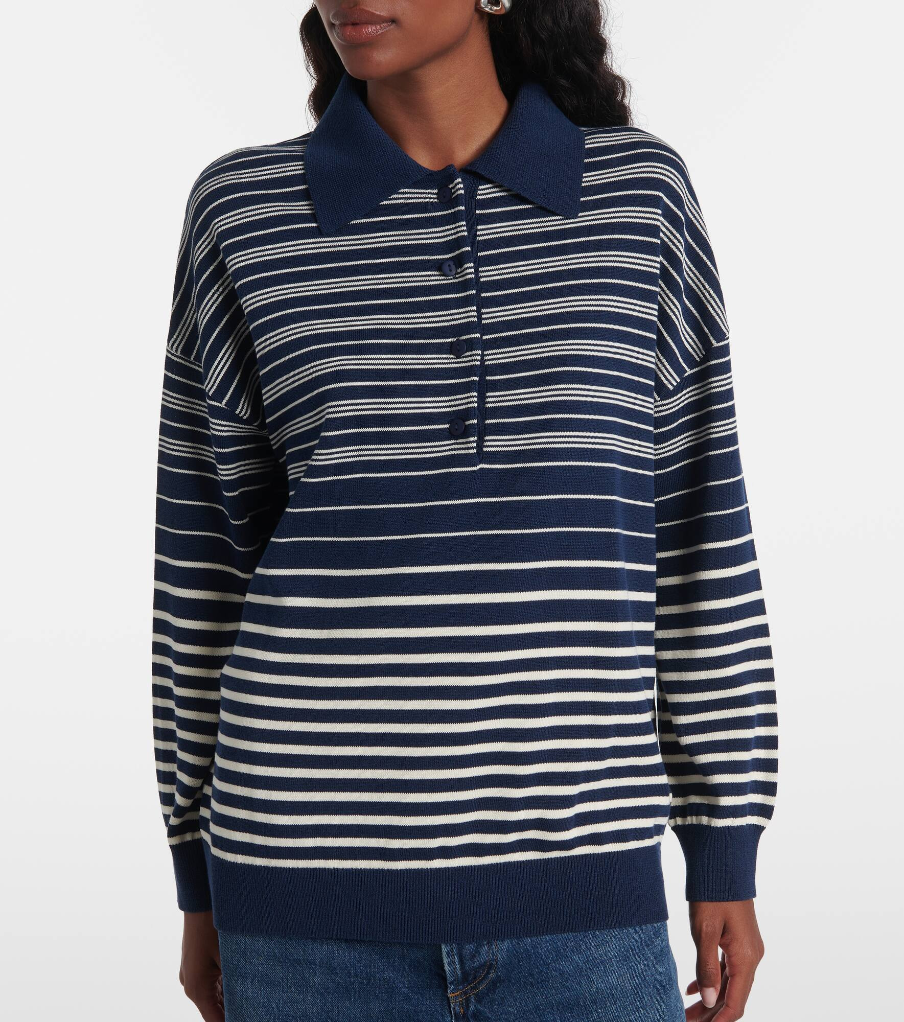Harlow striped oversized polo sweater - 5