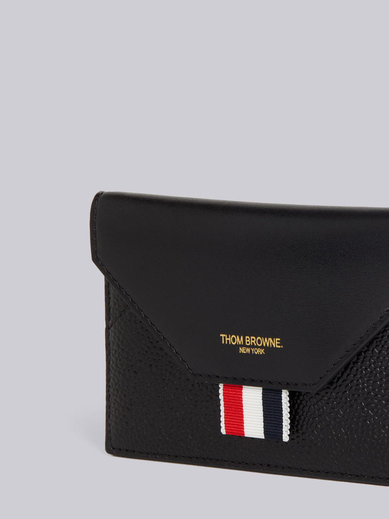 Thom Browne Black Pebbled Calfksin Box Calf Flap Envelope Card Holder outlook