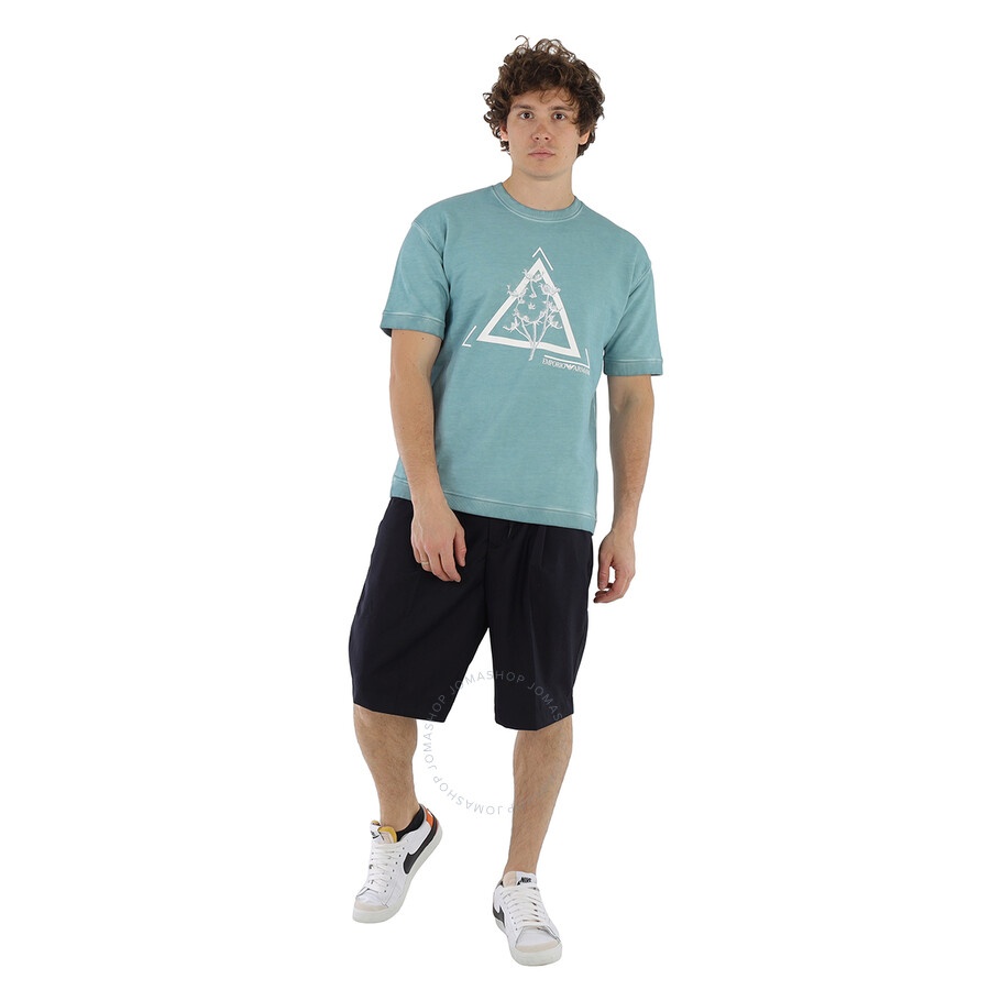 Emporio Armani Blue Graphic Print Jersey Fleece T-shirt - 6
