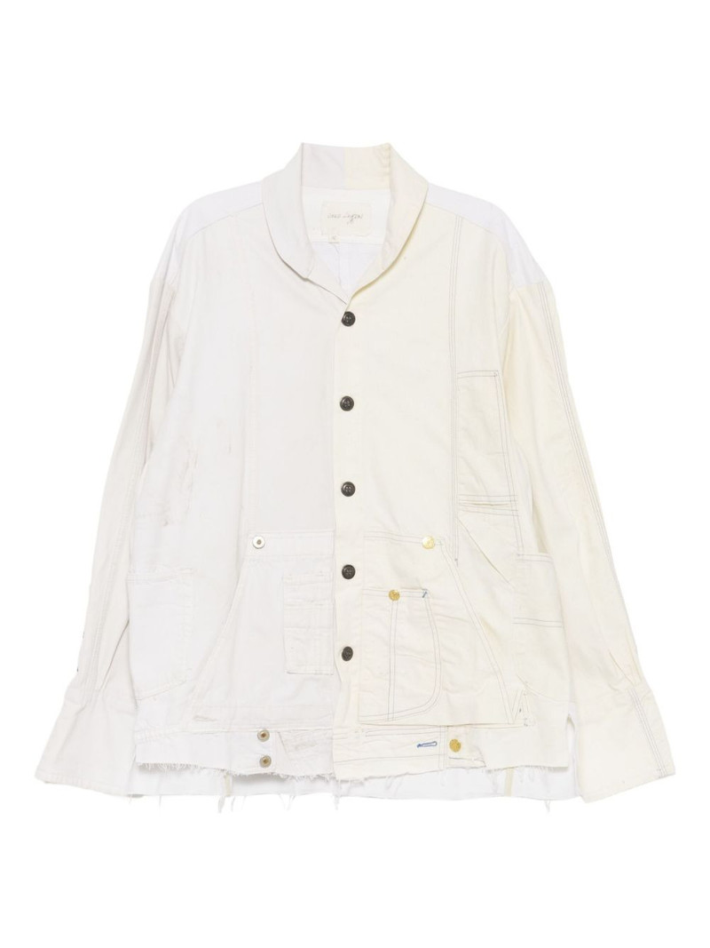 distressed cotton shirt jacket 1