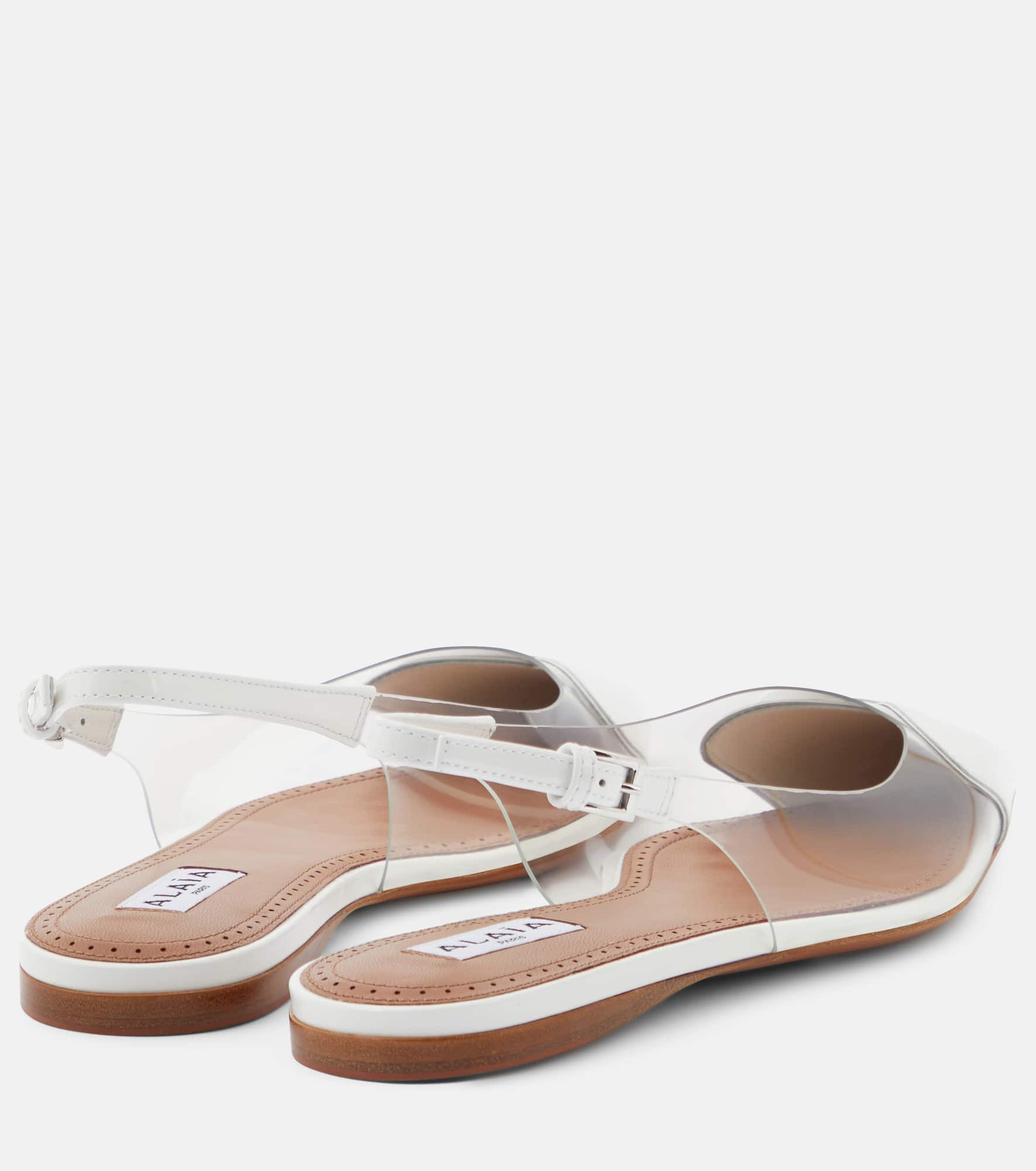 Le Cœur patent leather and PU slingback flats - 3
