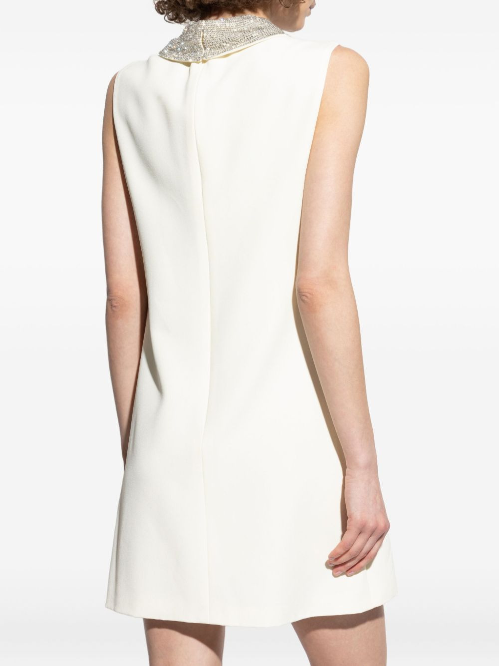 embellished-collar sleeveless mini dress - 4