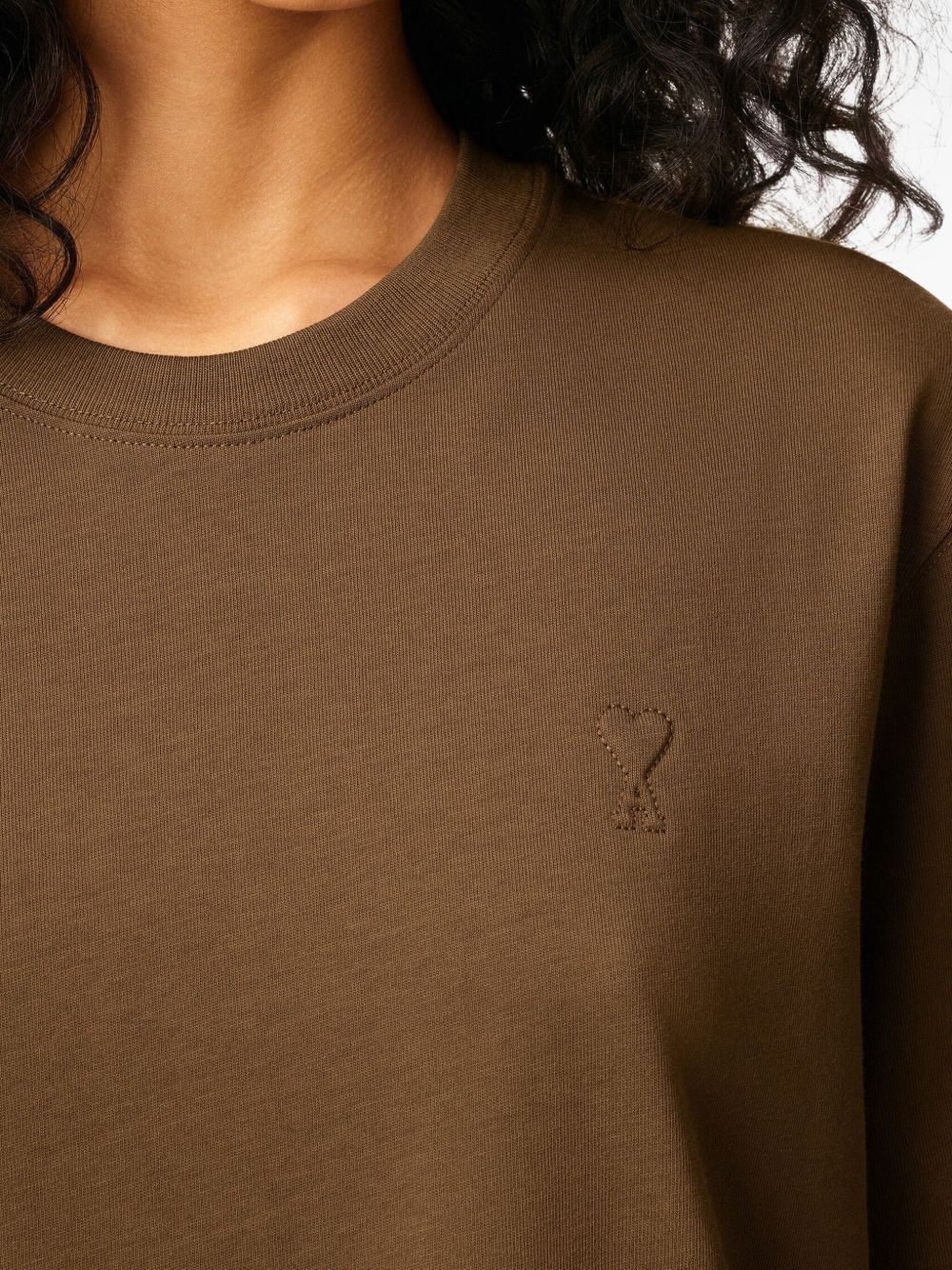 heart-embossed cotton T-shirt - 6