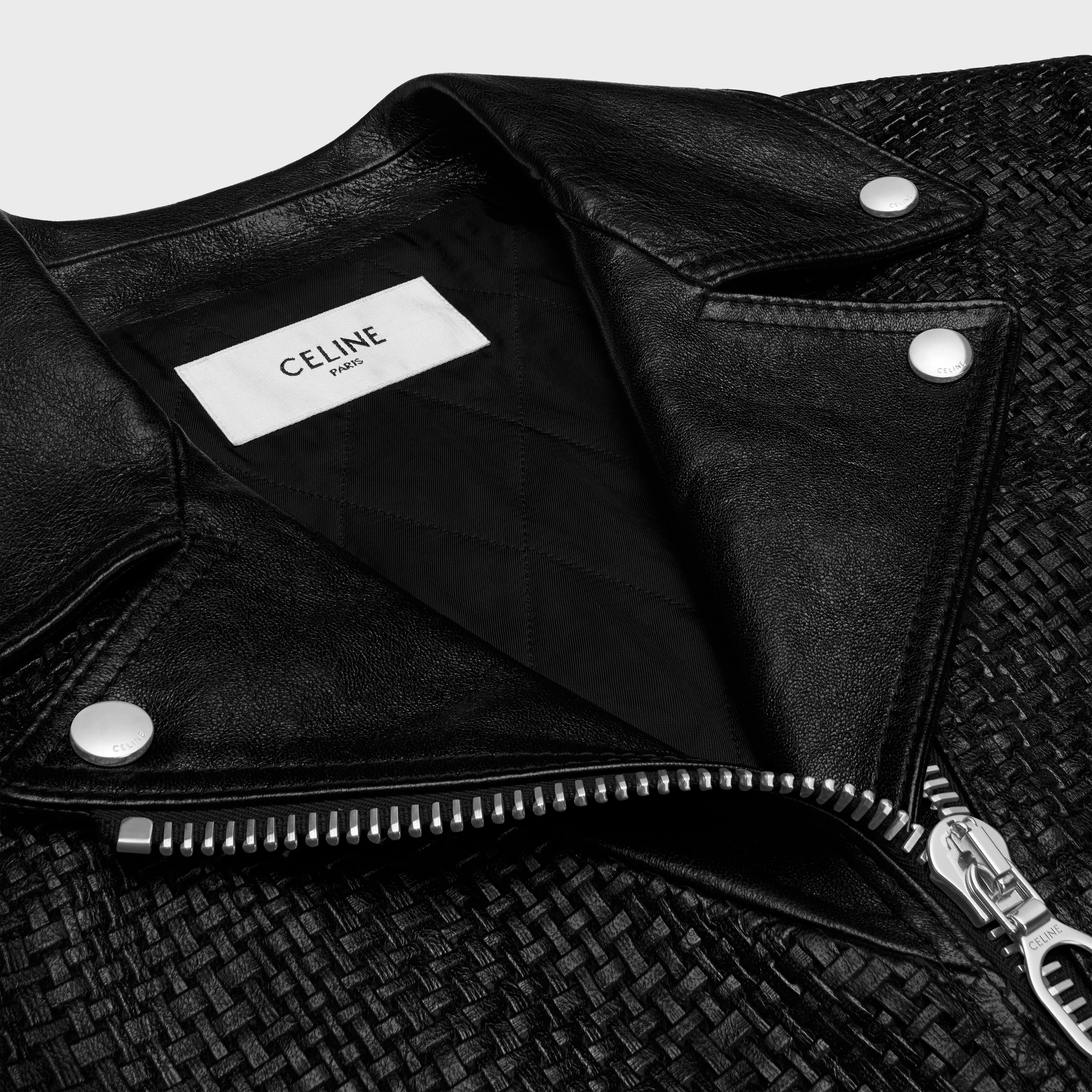 straight-cut blouson jacket in waxed lambskin - 3