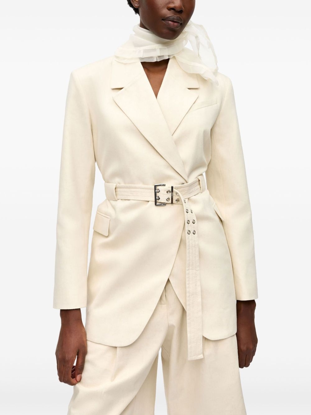 Belted Melange blazer - 3