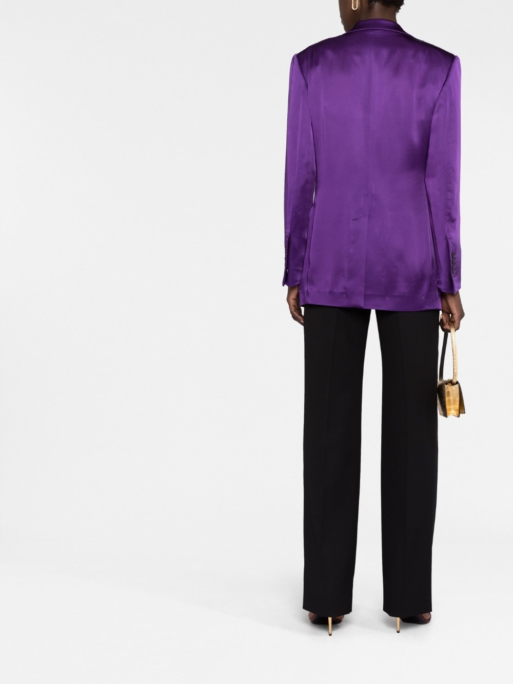 single-breasted satin-finish blazer - 6