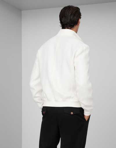 Brunello Cucinelli Linen, wool and silk diagonal outerwear jacket outlook