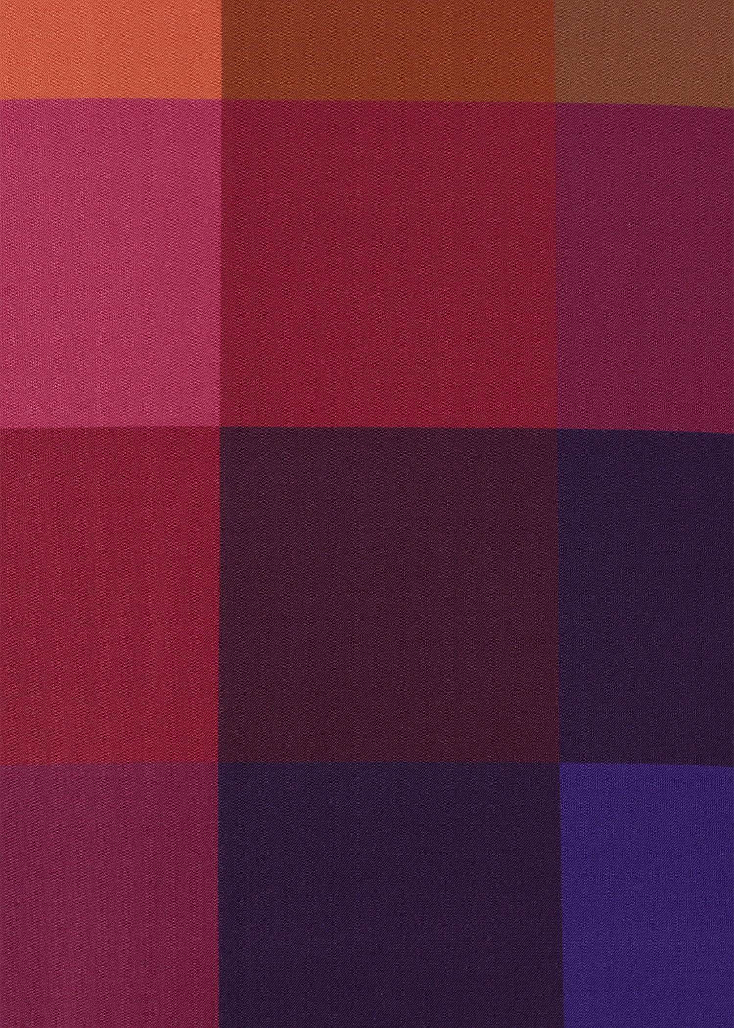 Women's Red Silk Check Scarf - 4