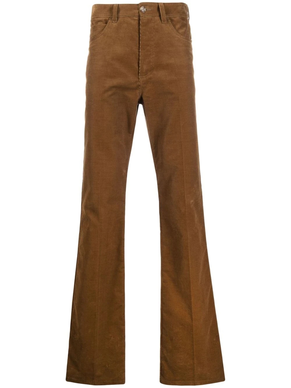 corduroy straight-leg cut trousers - 1