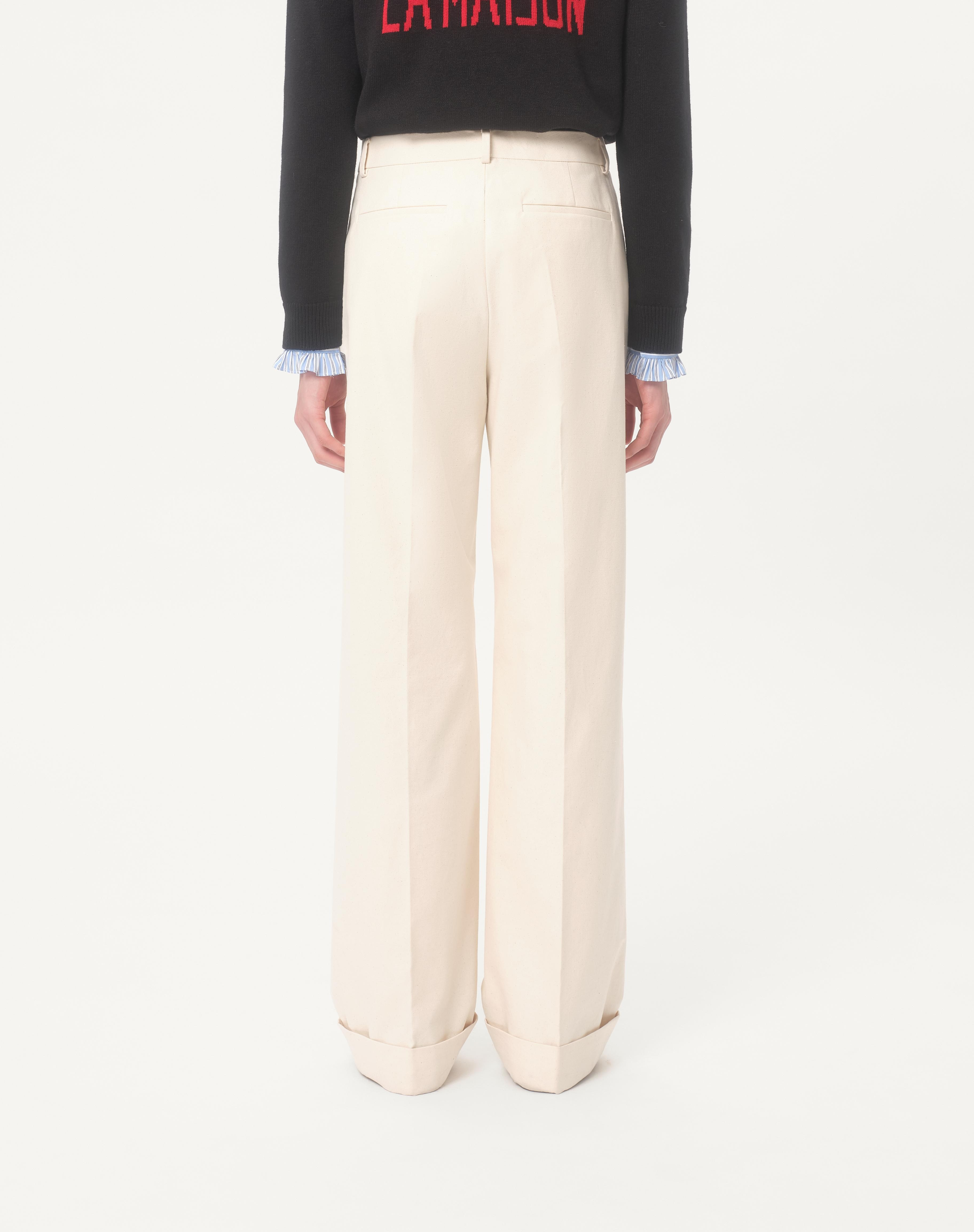 CUFFED COTTON CANVAS PANTS - 5