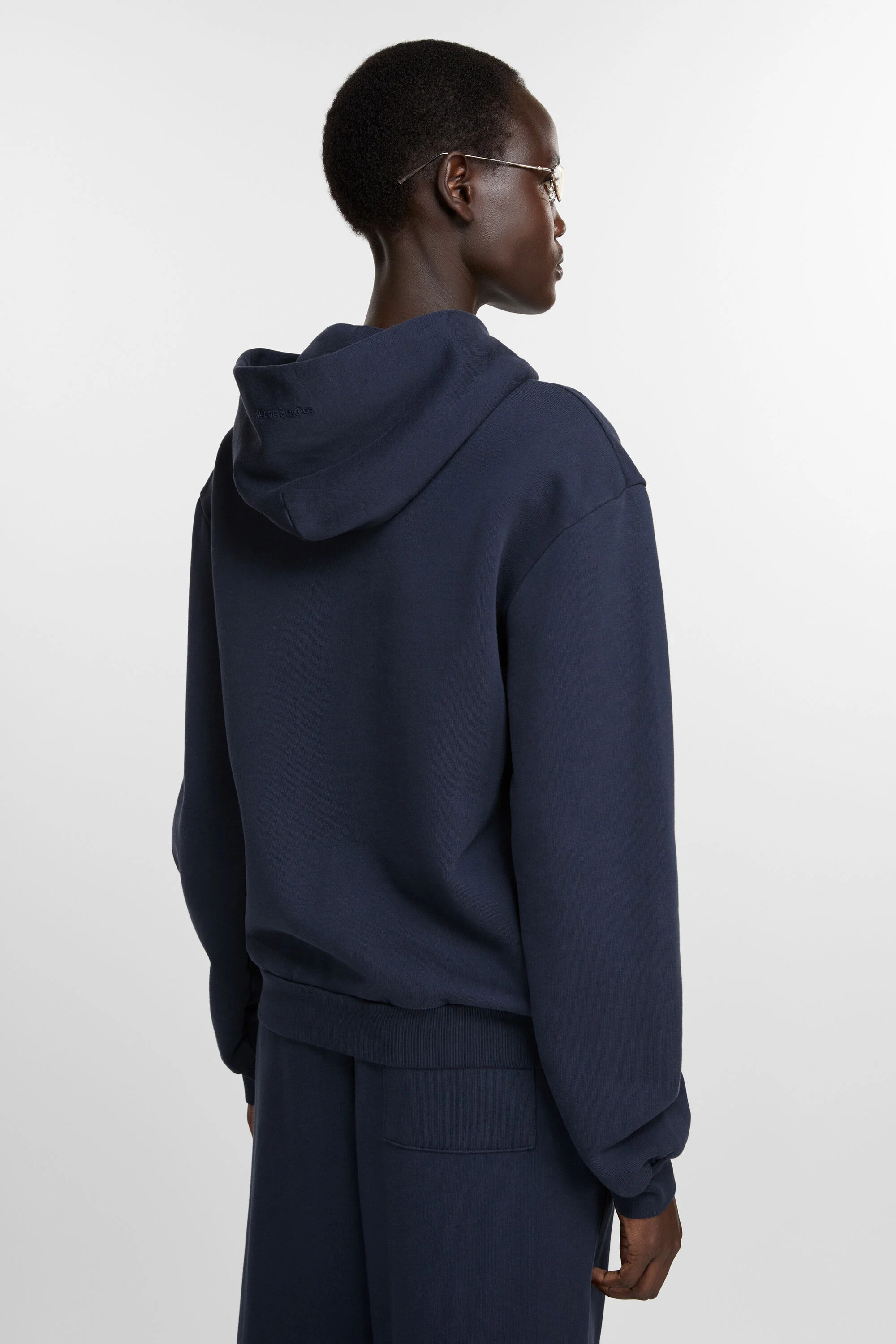Hooded zipper sweater - Navy blue - 3