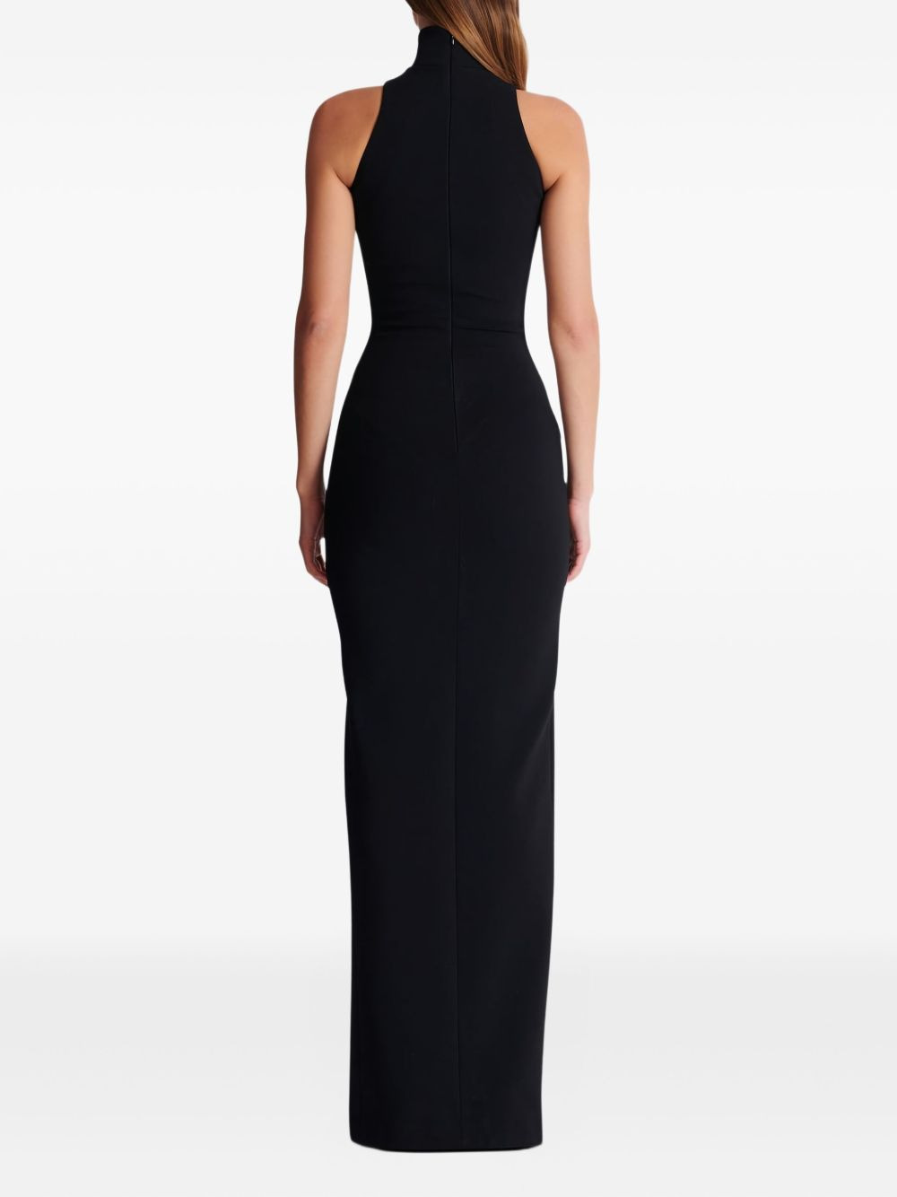 high-neck embellished slit maxi dress - 4