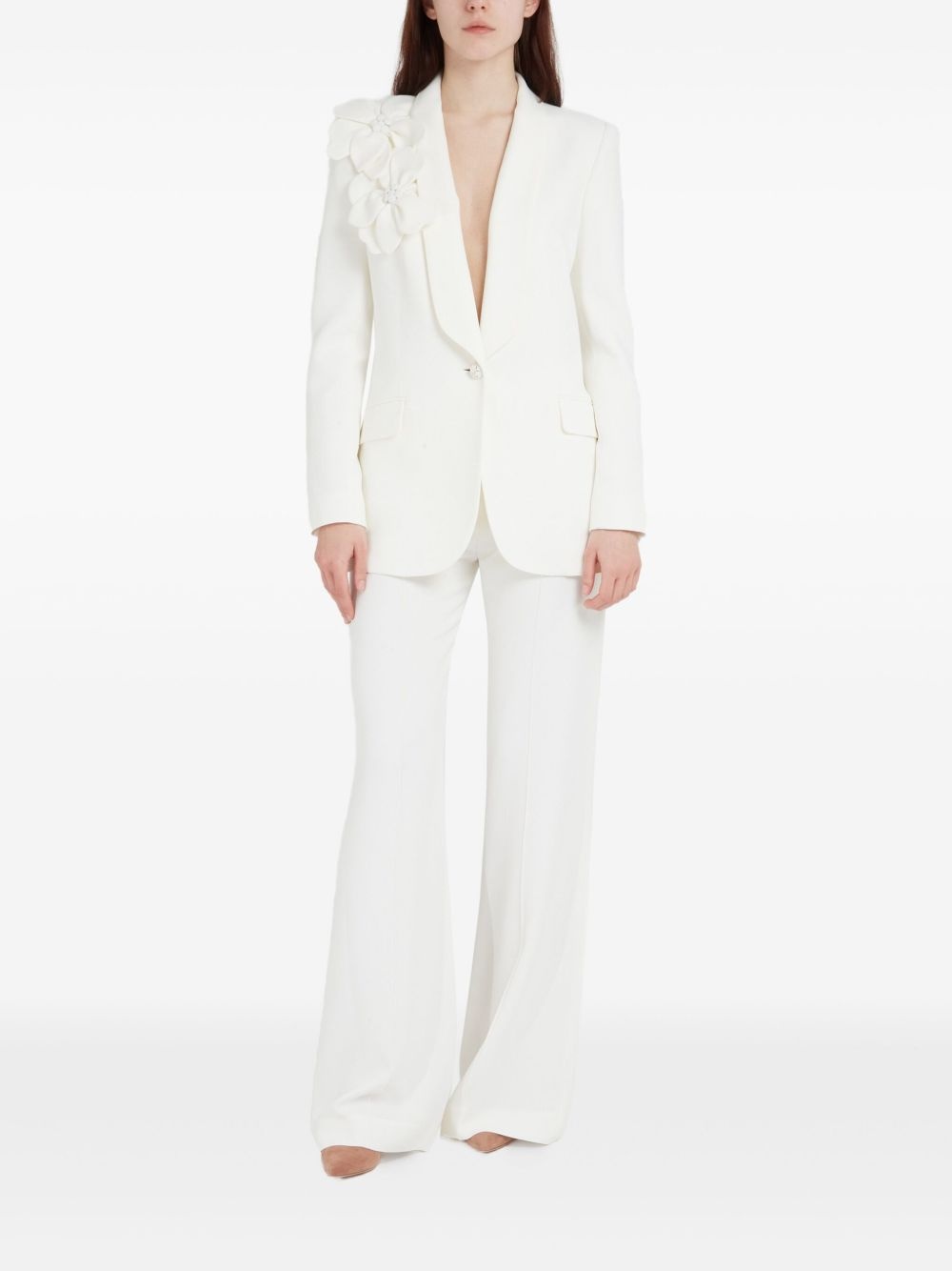 floral-appliqué blazer - 2