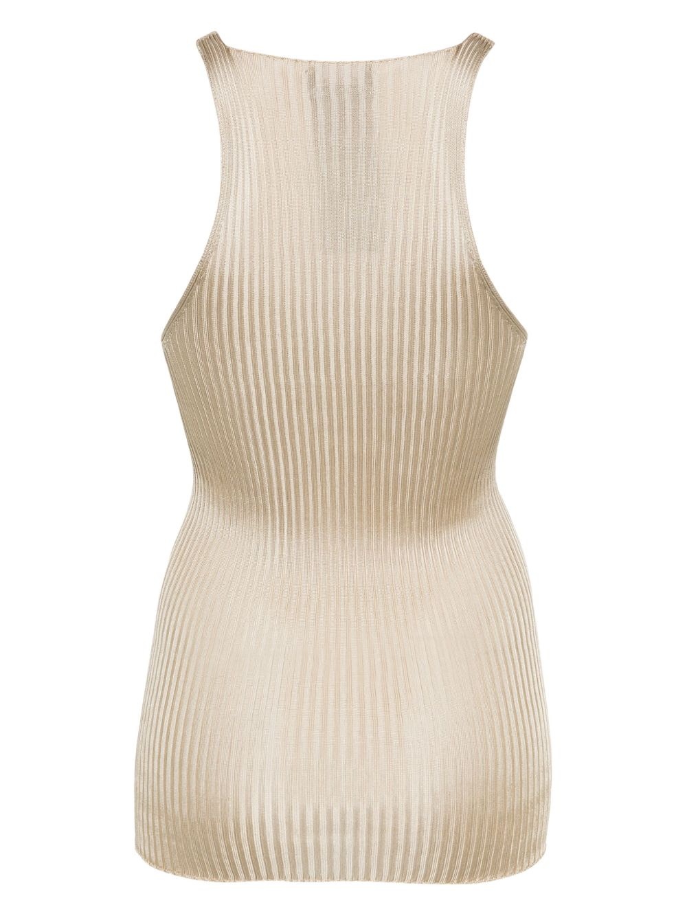 ribbed silk tank top - 2