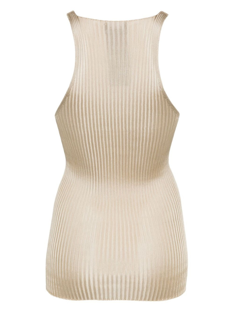 GIORGIO ARMANI ribbed silk tank top outlook