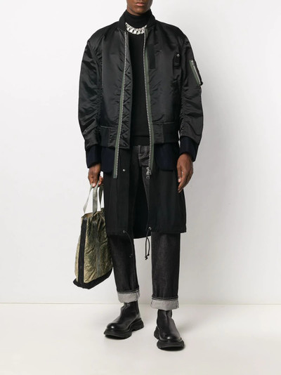 sacai longline multi-layer coat outlook