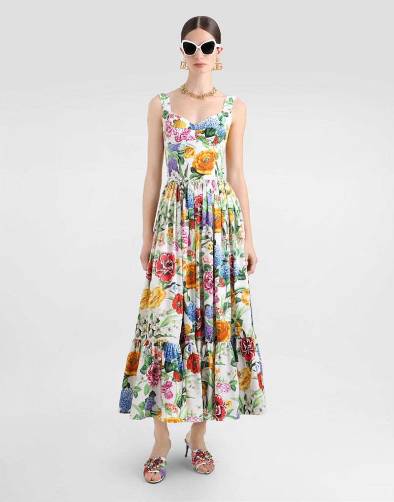 Dolce & Gabbana Long floral-print corset dress outlook