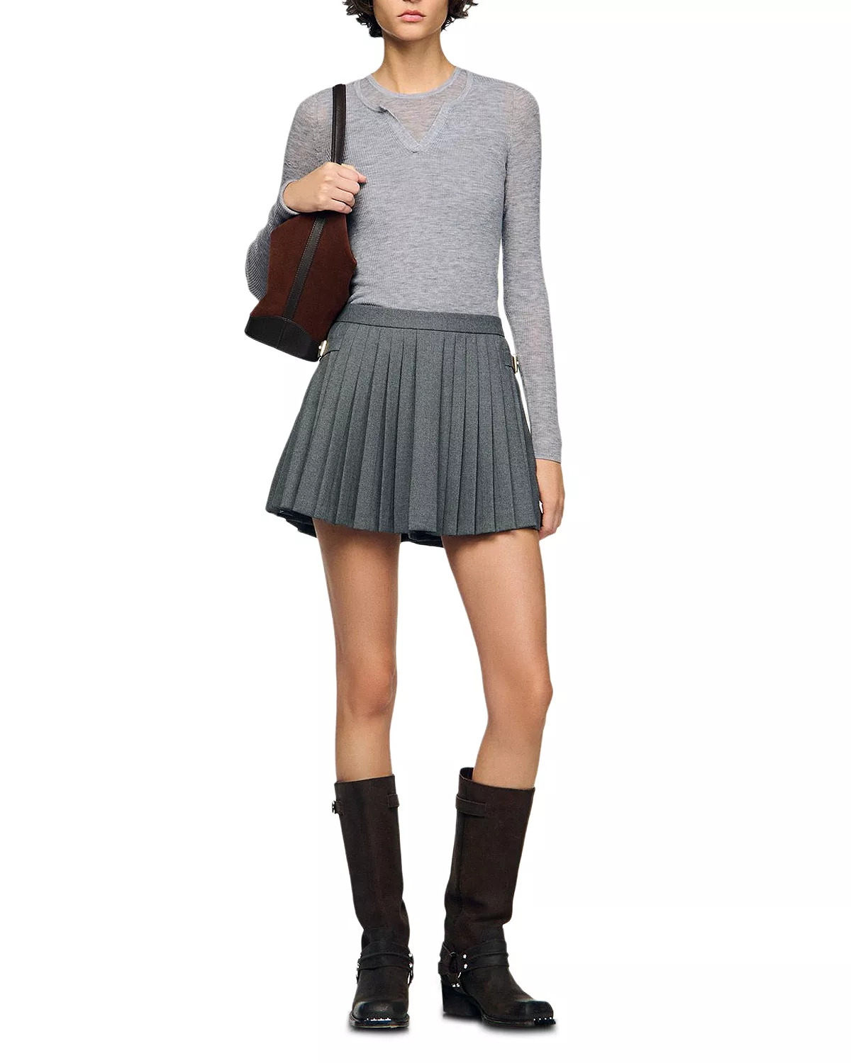 Pleated Mini Skirt - 2