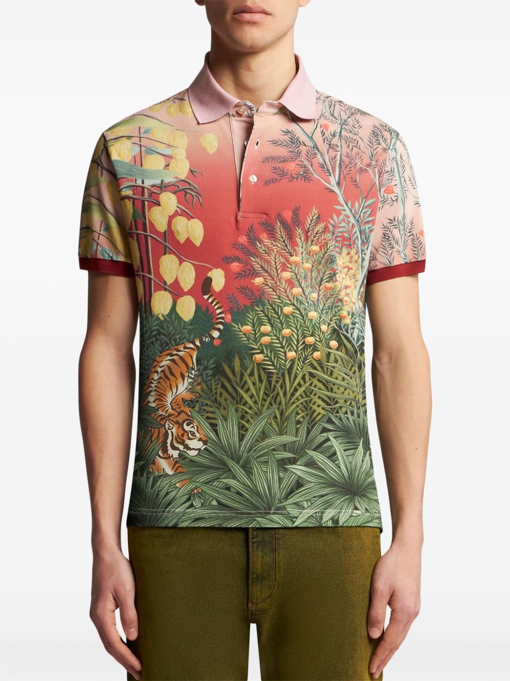 graphic-print ombrÃ© polo shirt - 2