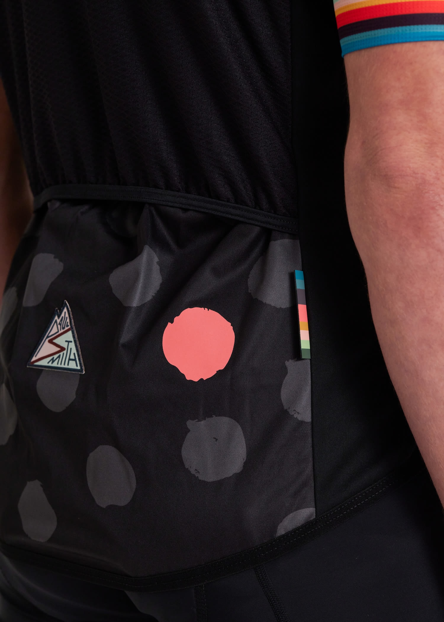 Cycling Gilet With Polka Dot Back Panel - 8