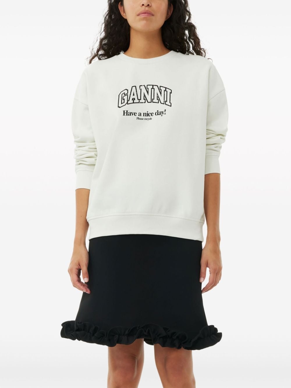 logo-print cotton sweatshirt - 5