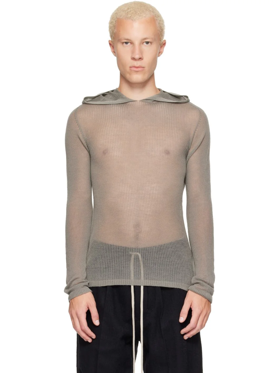 Gray Tower Sheer Hoodie - 1