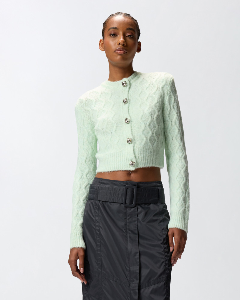 PINKO CROPPED CARDIGAN WITH JEWEL BUTTONS outlook