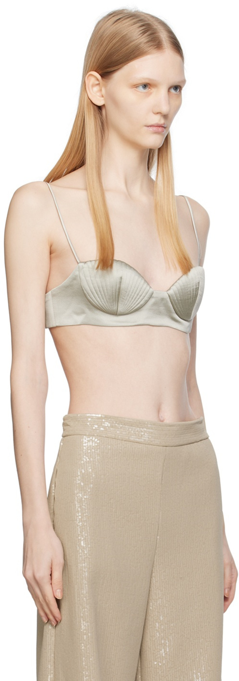 BEVZA Gray Seashell Camisole outlook