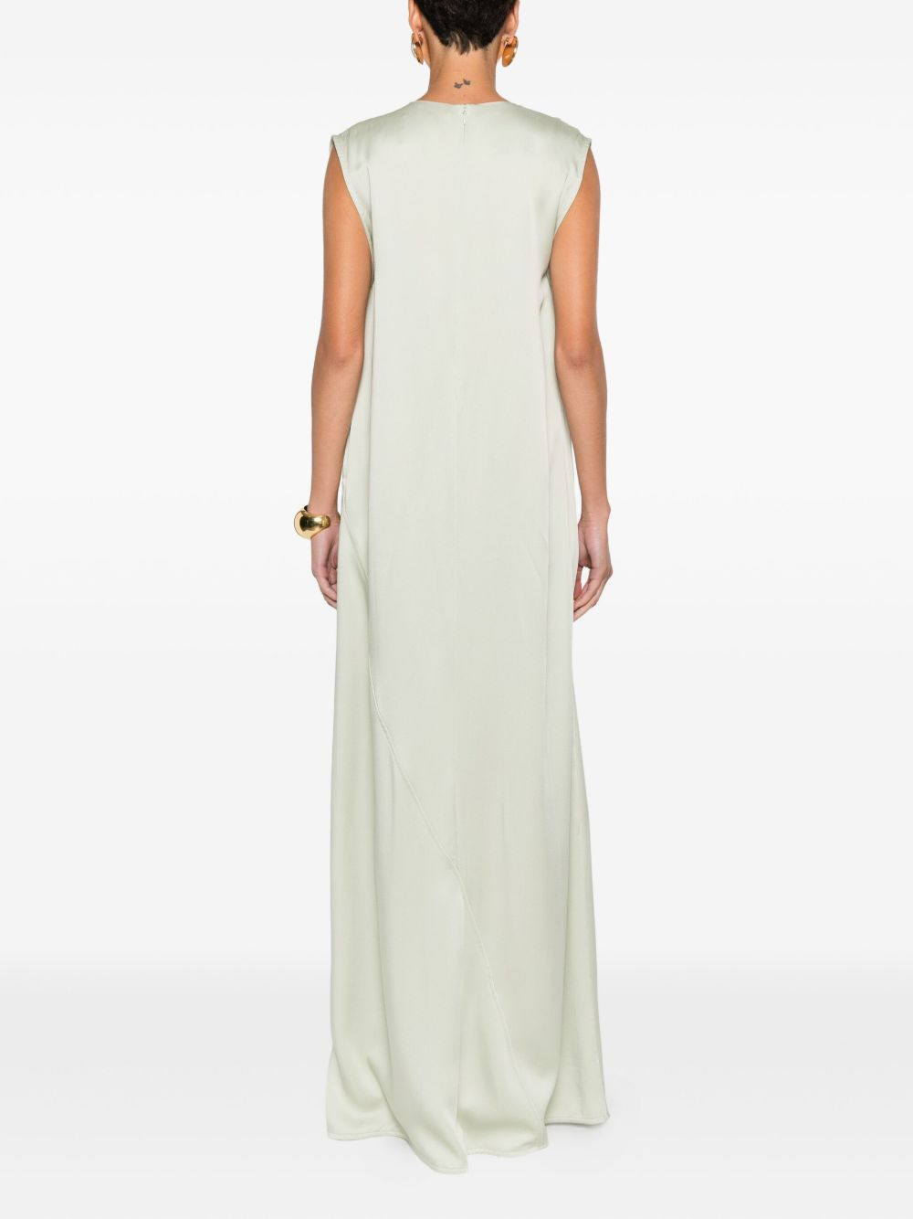 pleated sleeveless maxi dress - 4