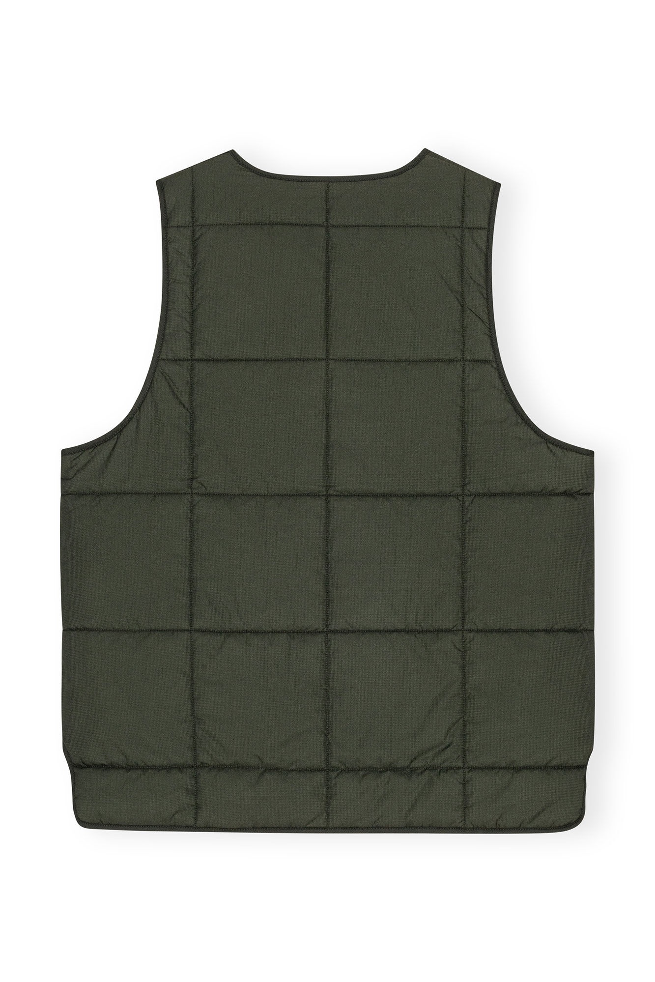 GREEN QUILT BOXY VEST - 1