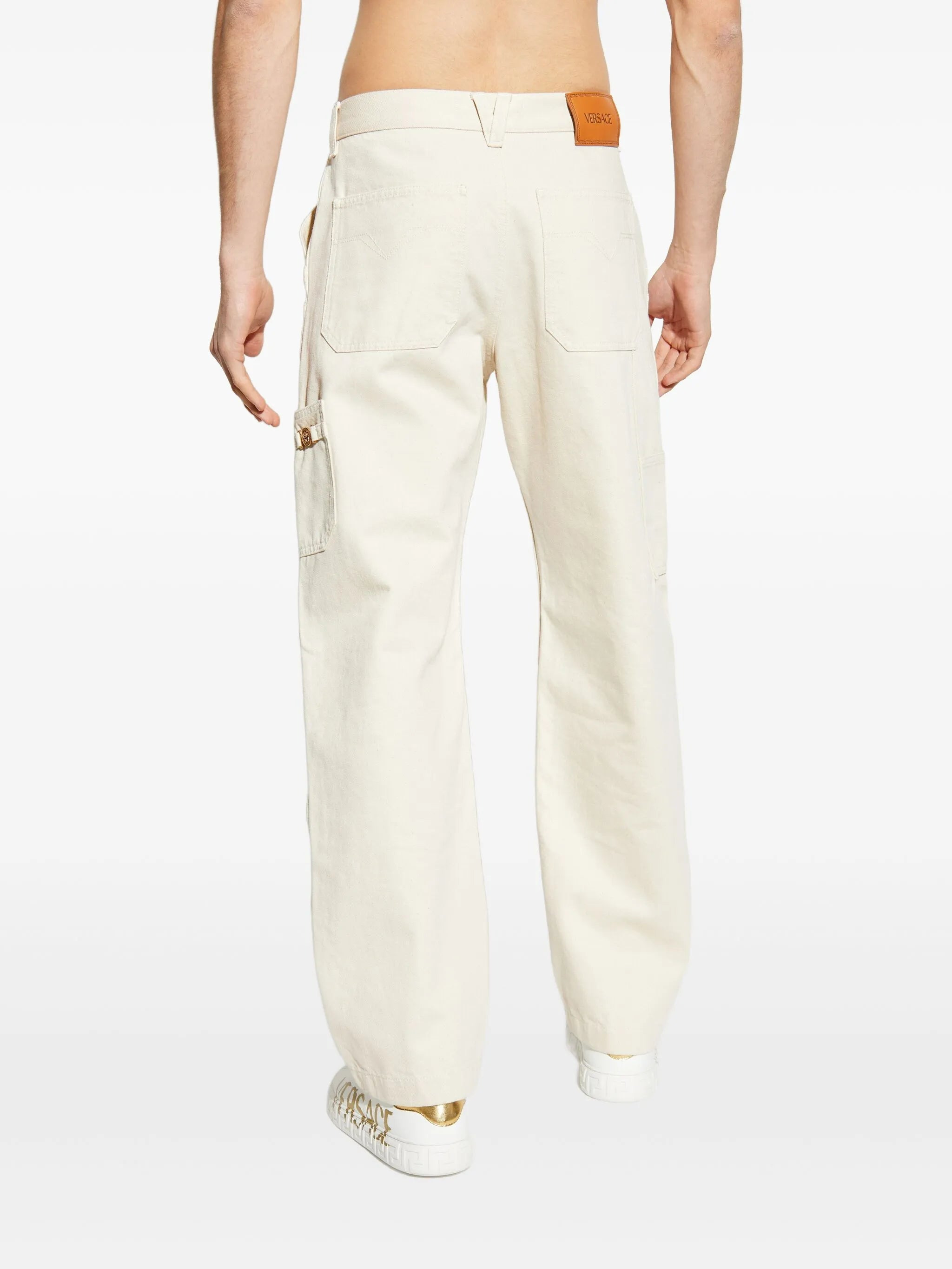 logo-patch utility trousers - 4
