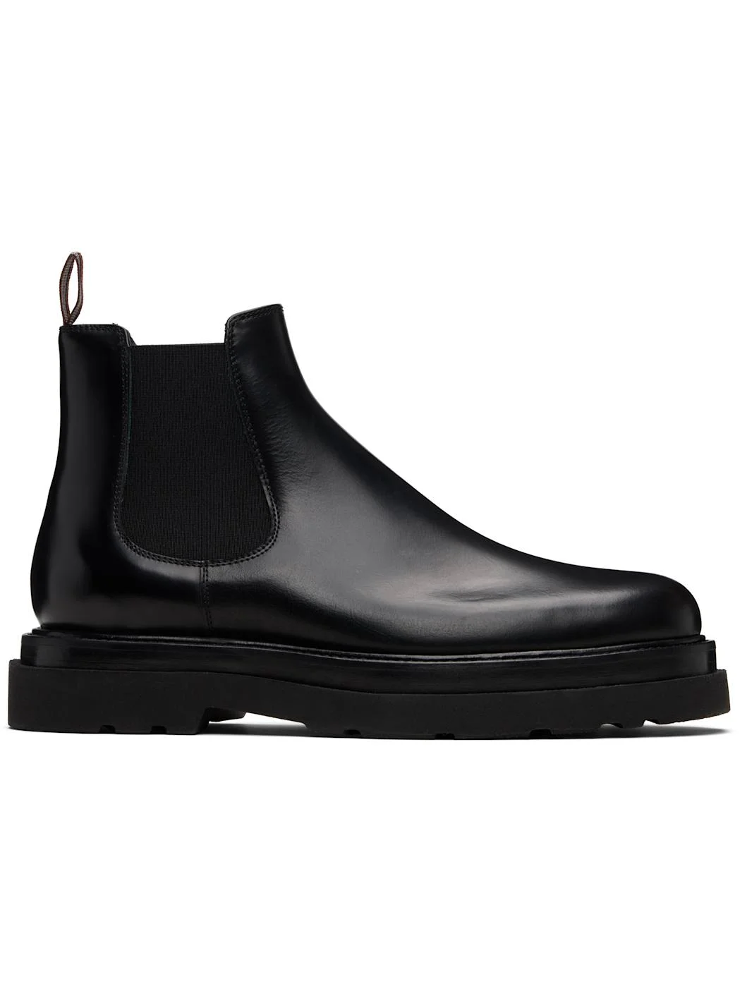 Black Leather Beard Chelsea Boots - 1
