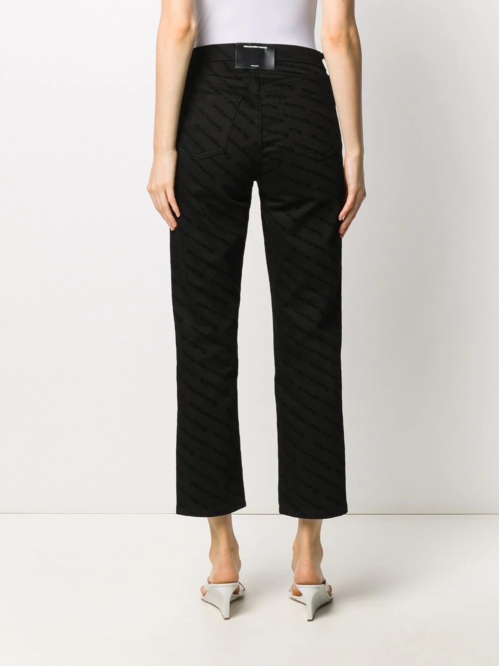 cropped logo-print trousers - 4