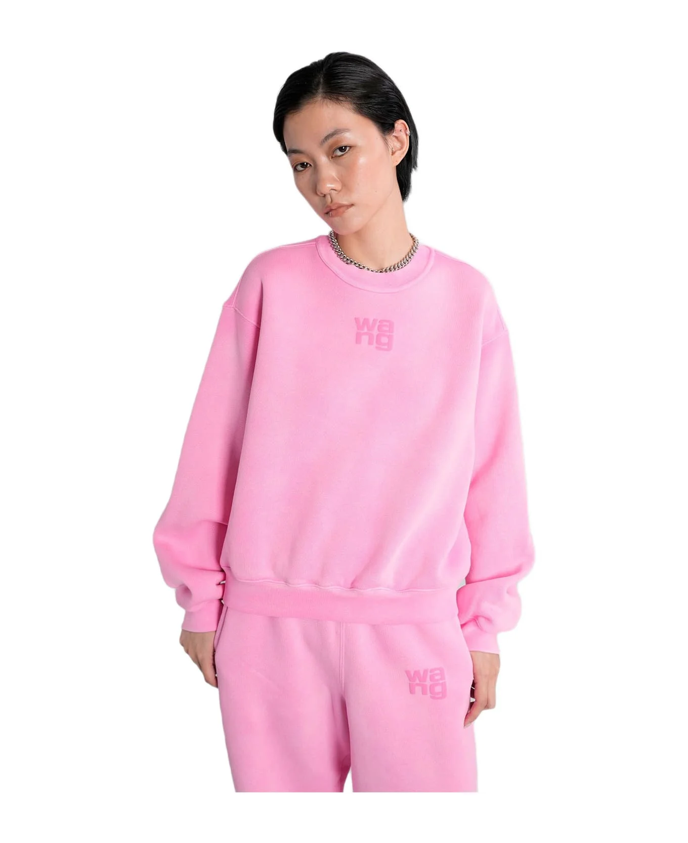 Sweatshirt In Rose-pink Cotton - 1