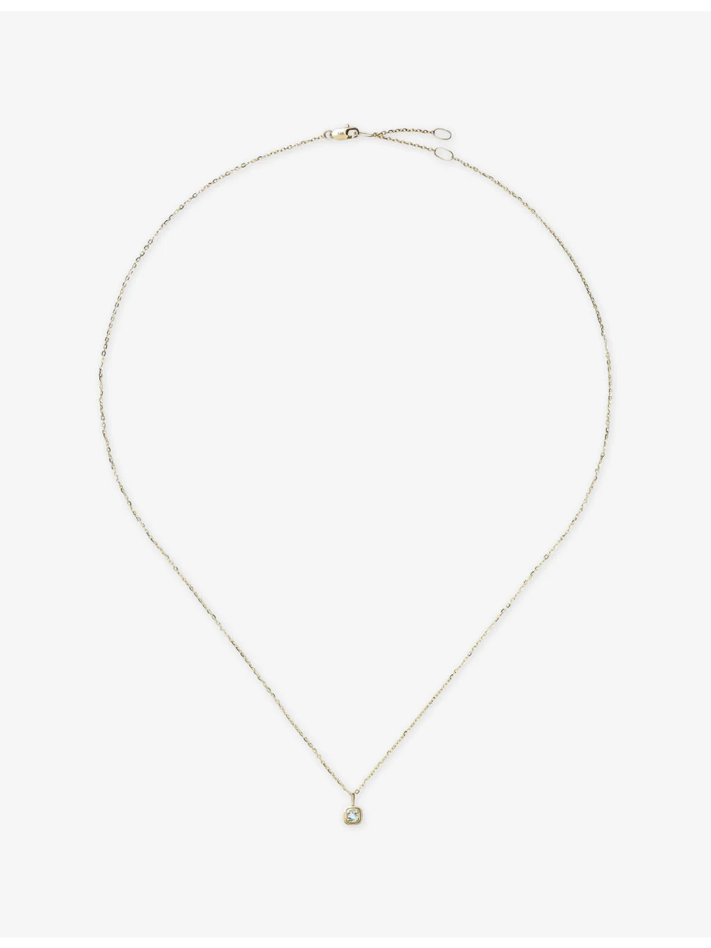 Fine March Birthstone 18ct Yellow Gold And Aquamarine Pendant Necklace - 1