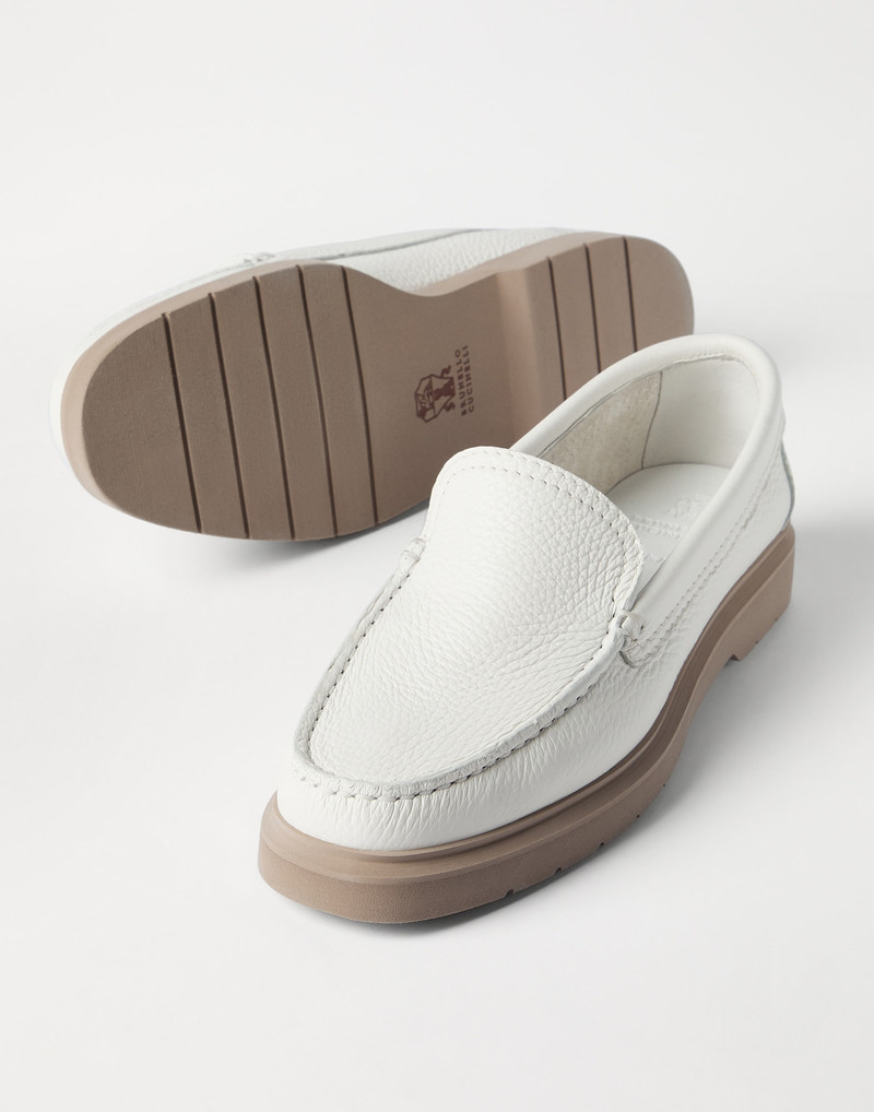 Grained soft leather loafers 4