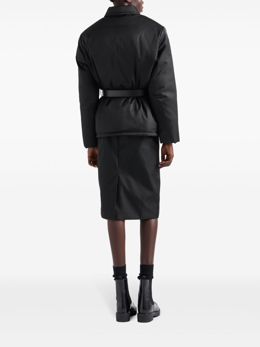 triangle logo belted jacket - 3
