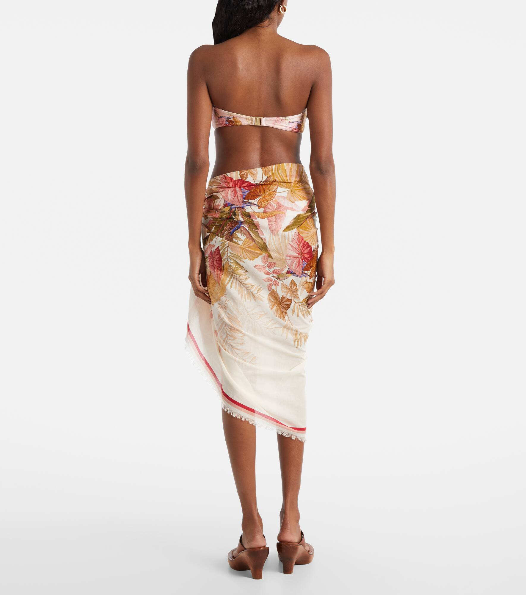 Printed cotton beach cover-up - 3