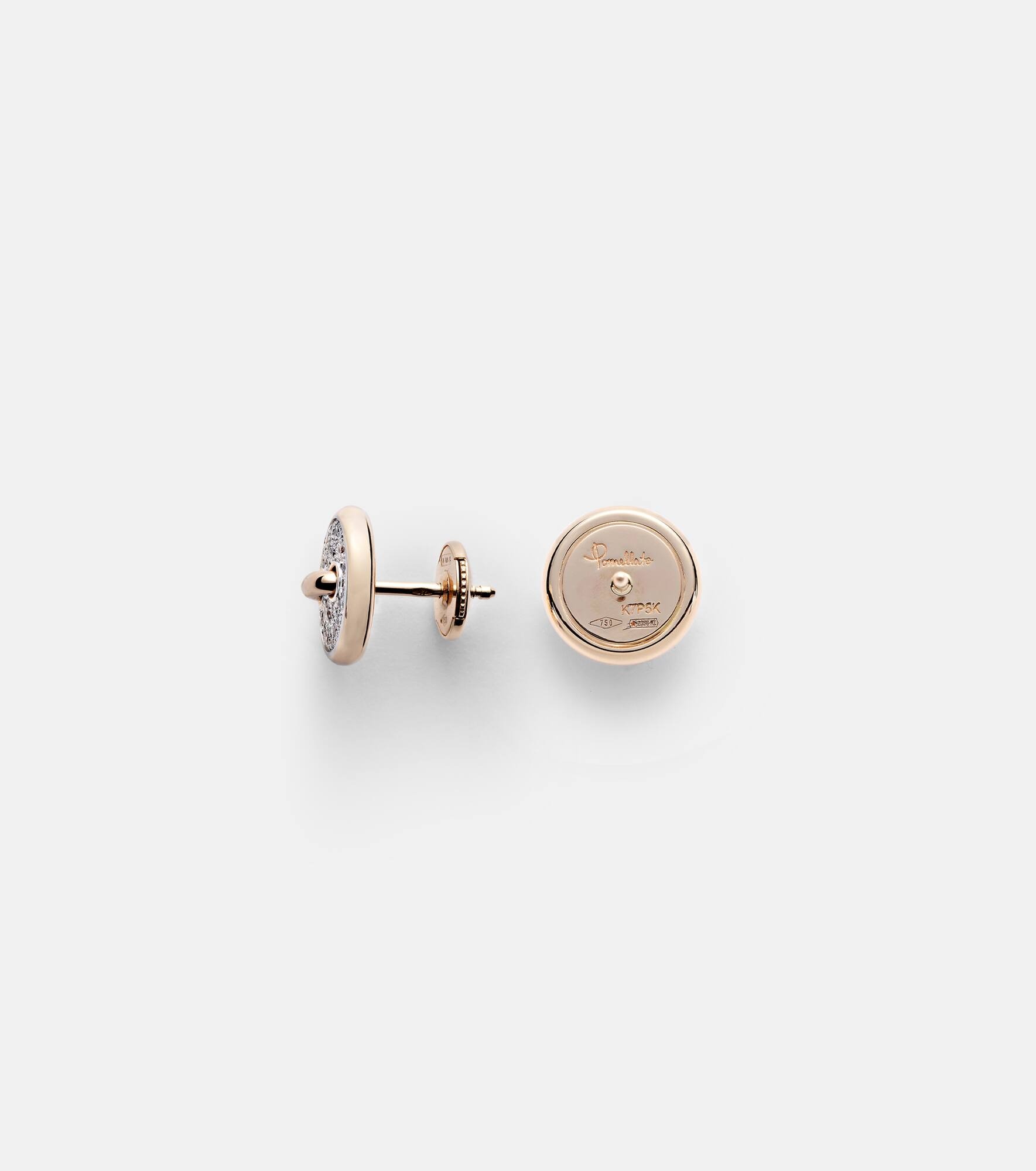 Pom Pom Dot 18kt rhodium-plated rose gold earrings with diamonds - 4