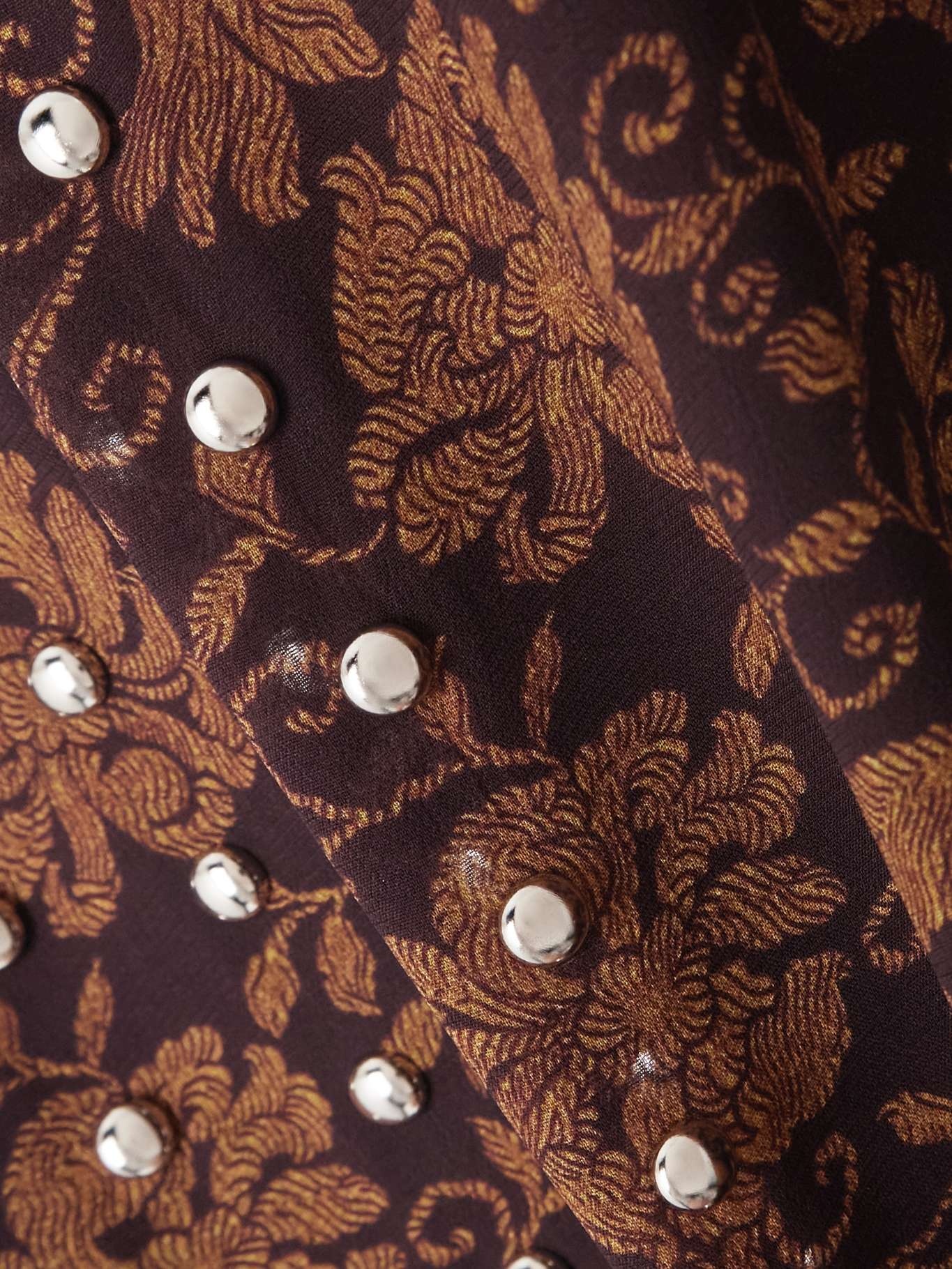 Embellished crepe bustier top Dark brown - 4