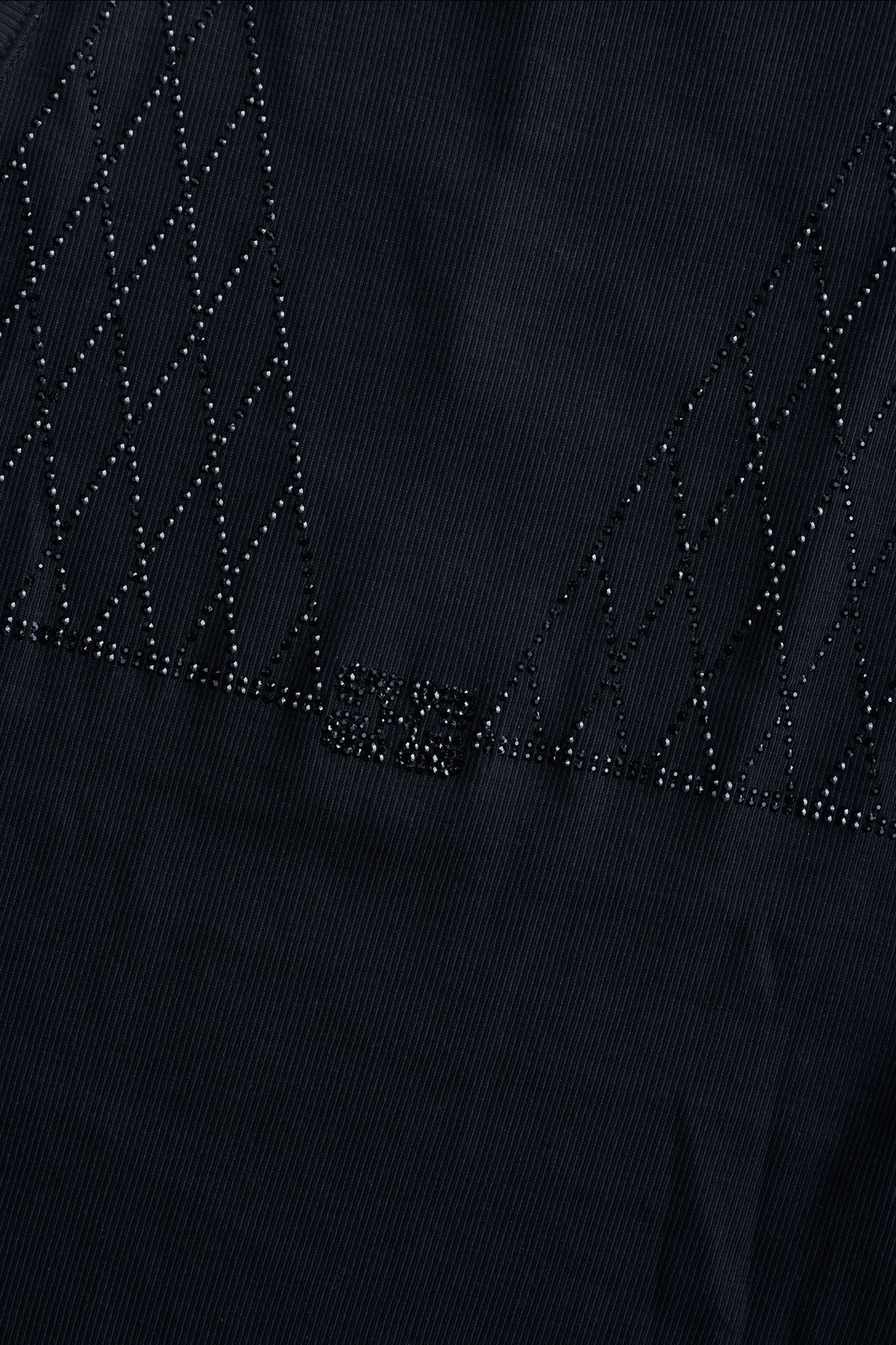 BLACK SOFT COTTON RIB RHINESTONE TOP - 6