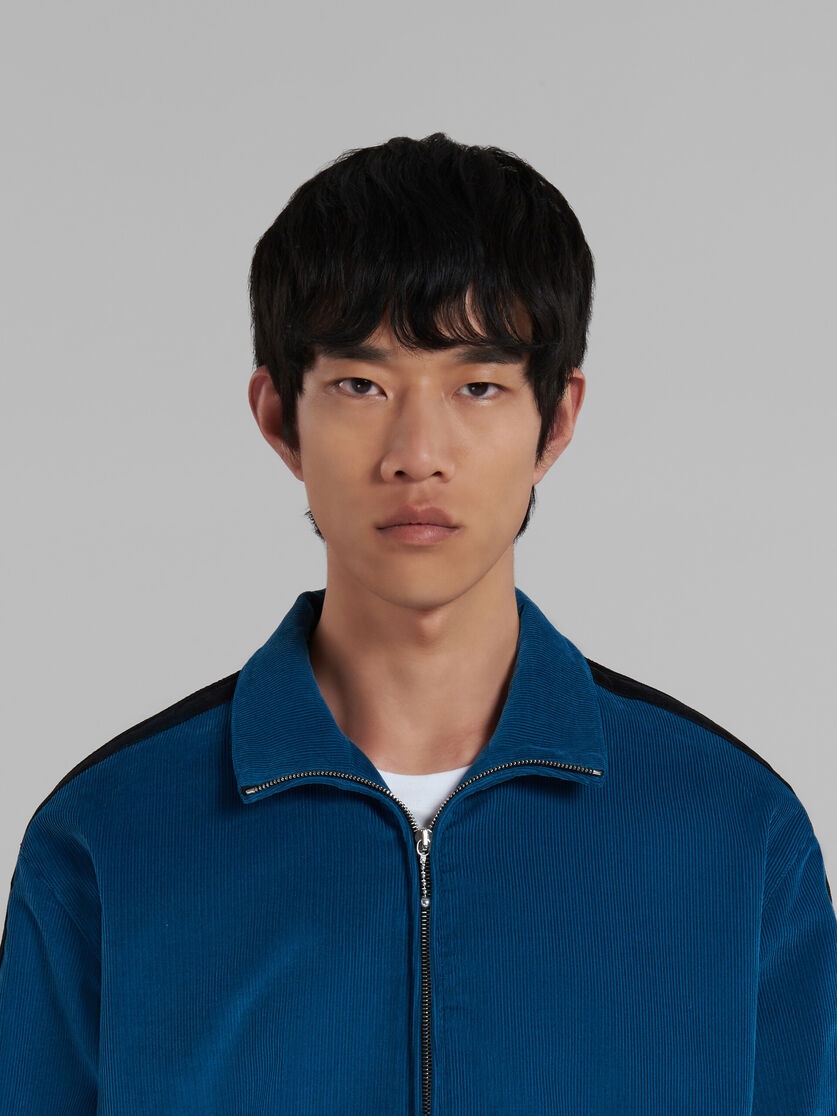 BLUE CORDUROY JACKET WITH SIDE BANDS - 4