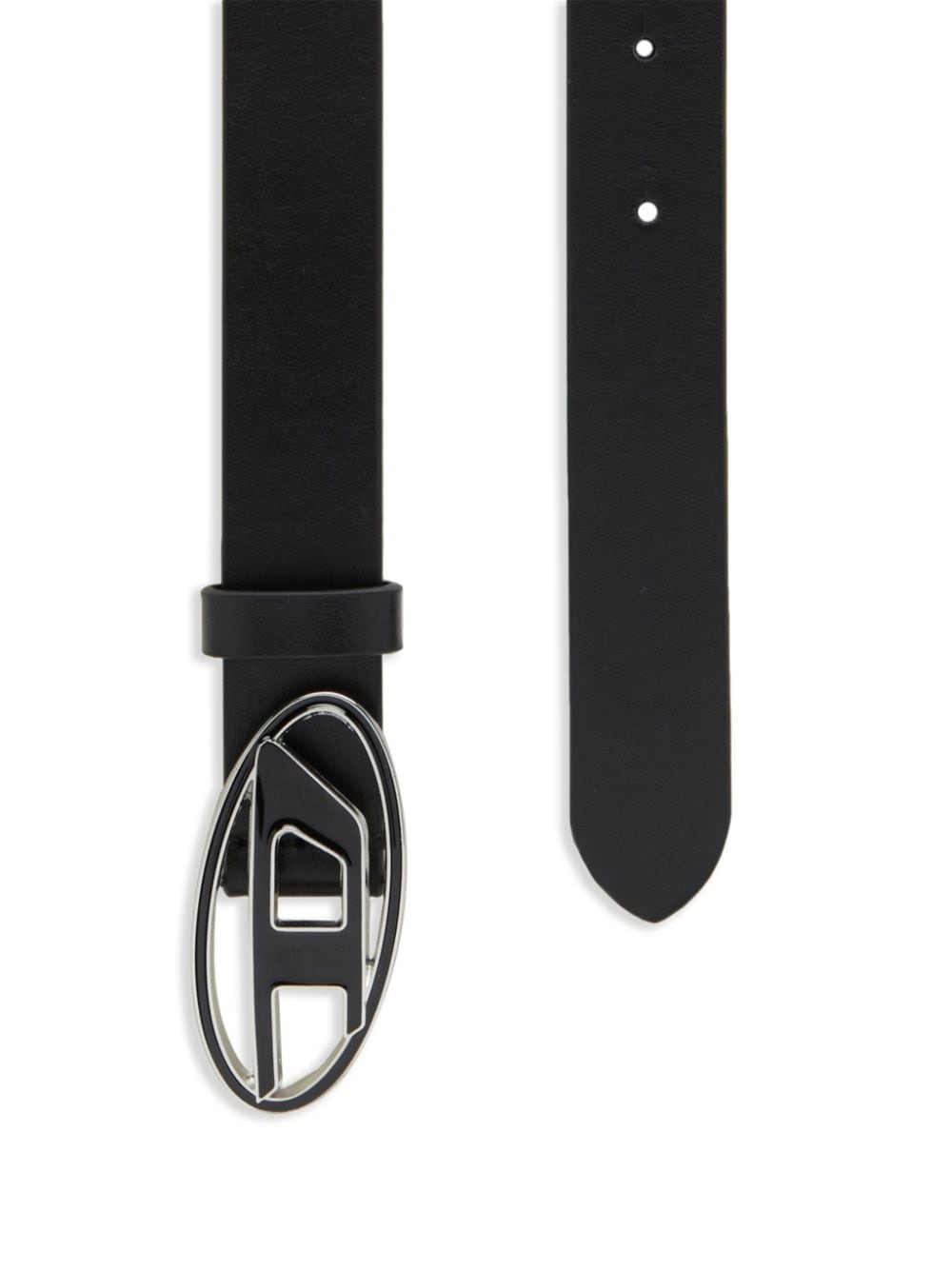 logo-plaque leather belt - 2