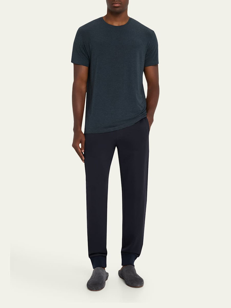 Derek Rose Men's Marl Crewneck Short-Sleeve Knit Tee outlook