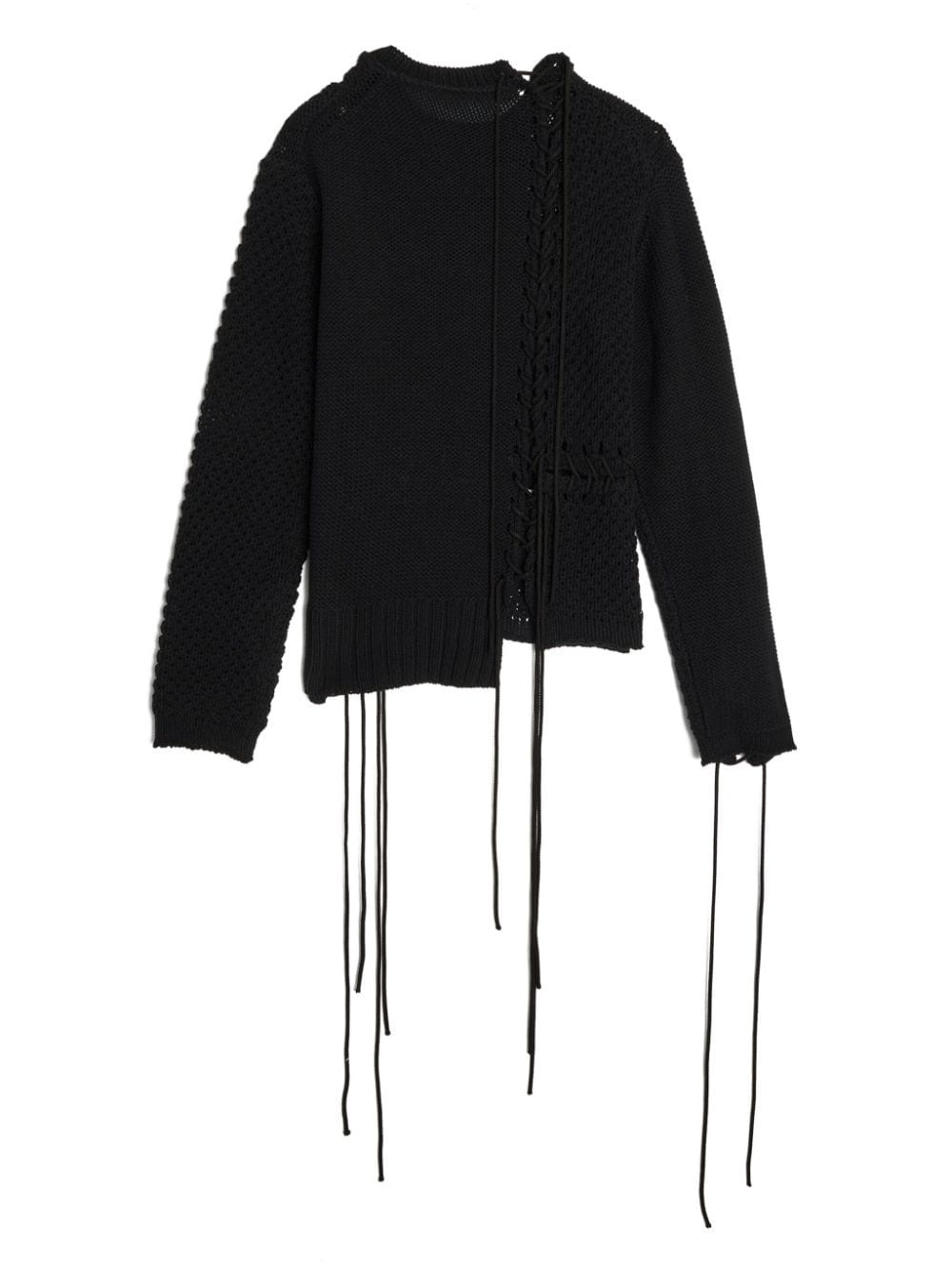 lace-up distressed jumper - 2