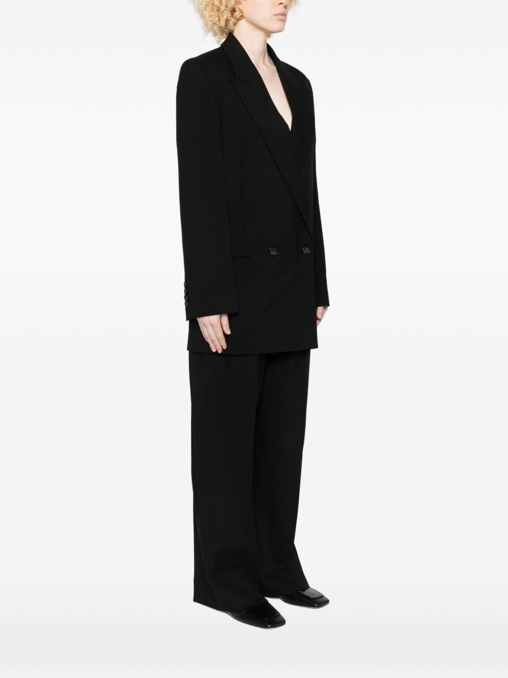 double-breasted shield blazer - 3